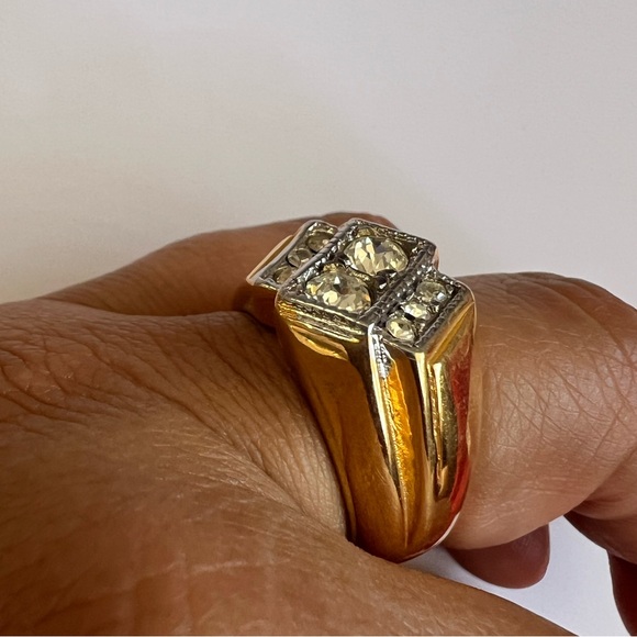 18k Men's CZ Ring 9.25 - Picture 2 of 3